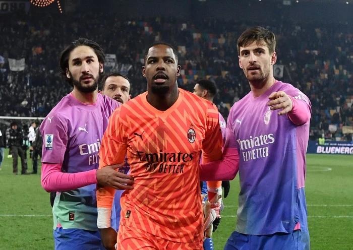 AC Milan players walk off pitch after alleged racist abuse at goalkeeper
