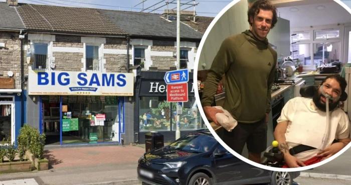 Gareth Bale turned up at a Welsh chip shop for dinner and went up to meet family