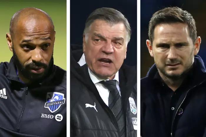 Managers left on the shelf: Frank Lampard, Thierry Henry, Sam Allardyce and more…