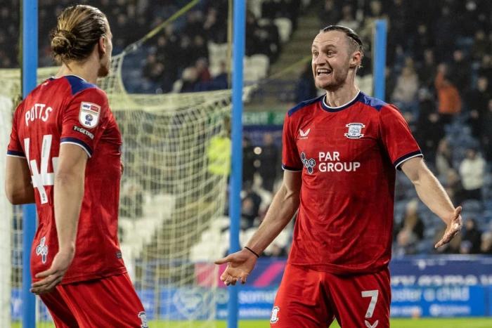 Will Keane leads the PNE dressing room reaction to win at Huddersfield