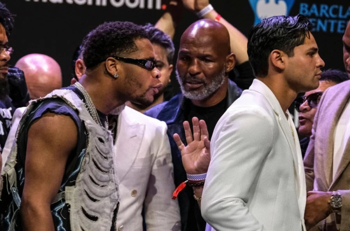 WBC Super Lightweight Champion Devin Haney faces off with opponent Ryan Garcia