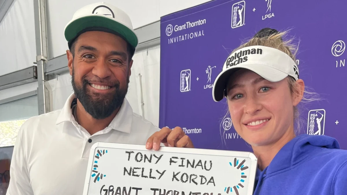 Tony Finau and Nelly Korda