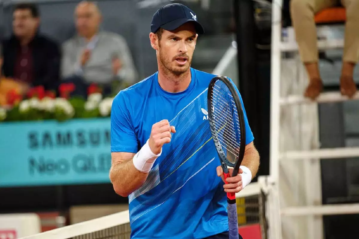 Andy Murray celebrates in in Madrid