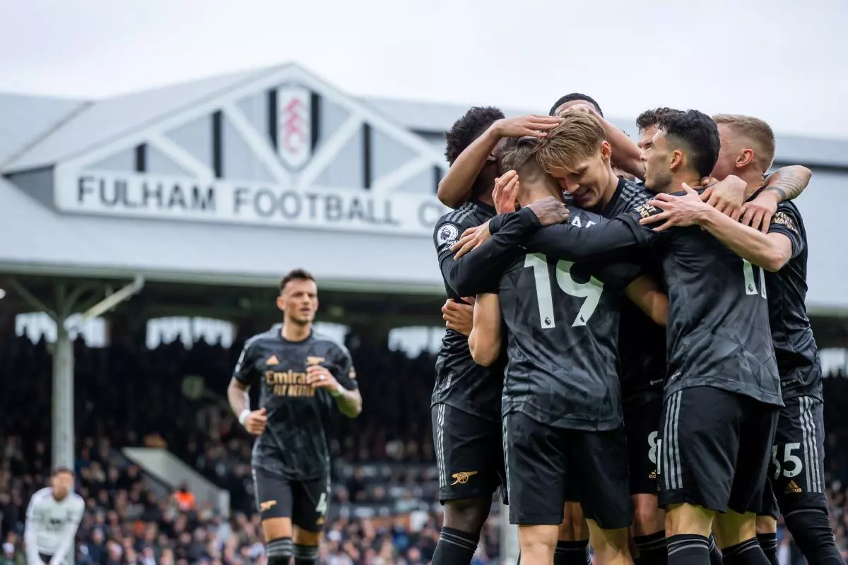 Arsenal celebrate win over Fulham
