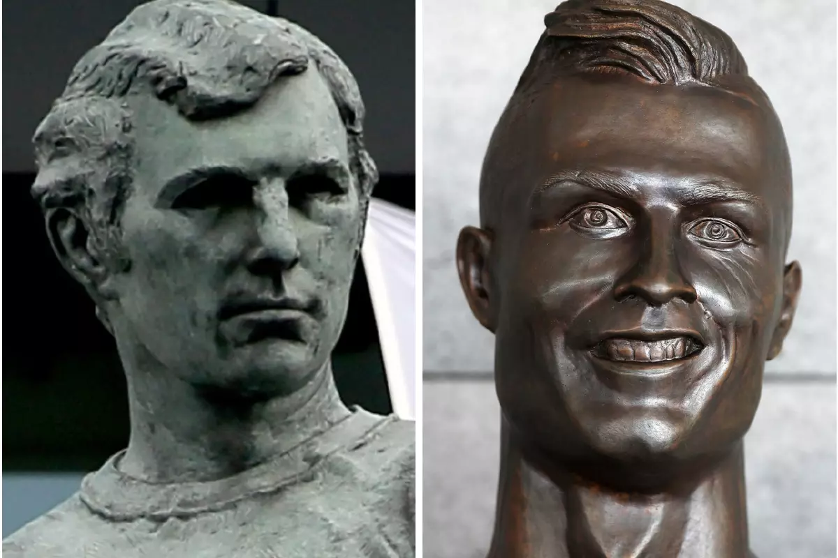 Sir Bobby Moore Cristiano Ronaldo statues