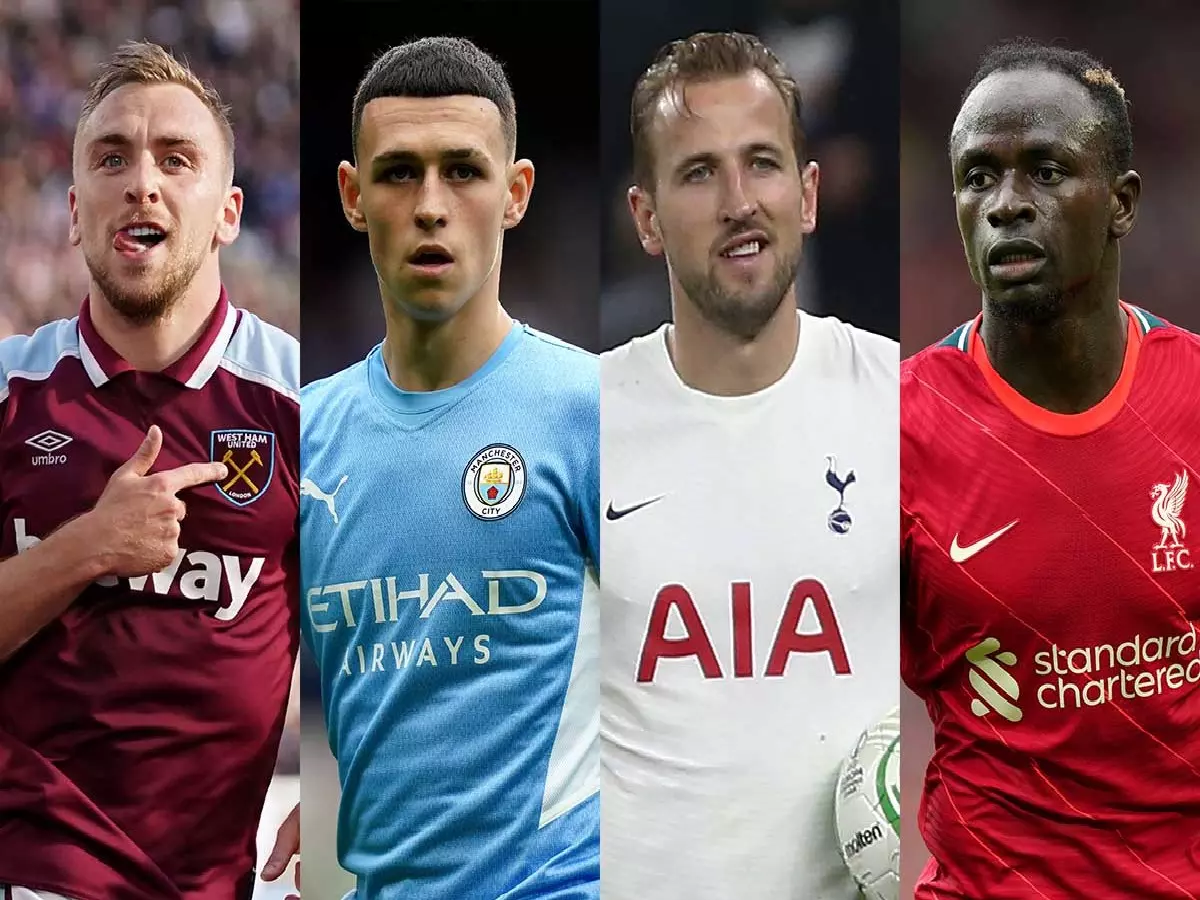 Jarrod Bowen, Phil Foden, Harry Kane, and Sadio Mane