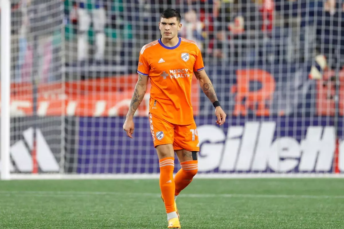 Brandon Vazquez playing for FC Cincinnati April 2023