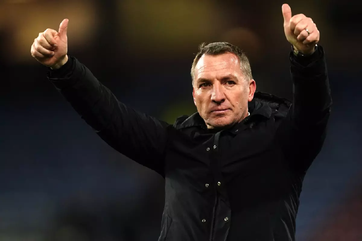 Leicester City manager Brendan Rodgers gestures to the fans after the Premier League match at Turf Moor, Burnley. 