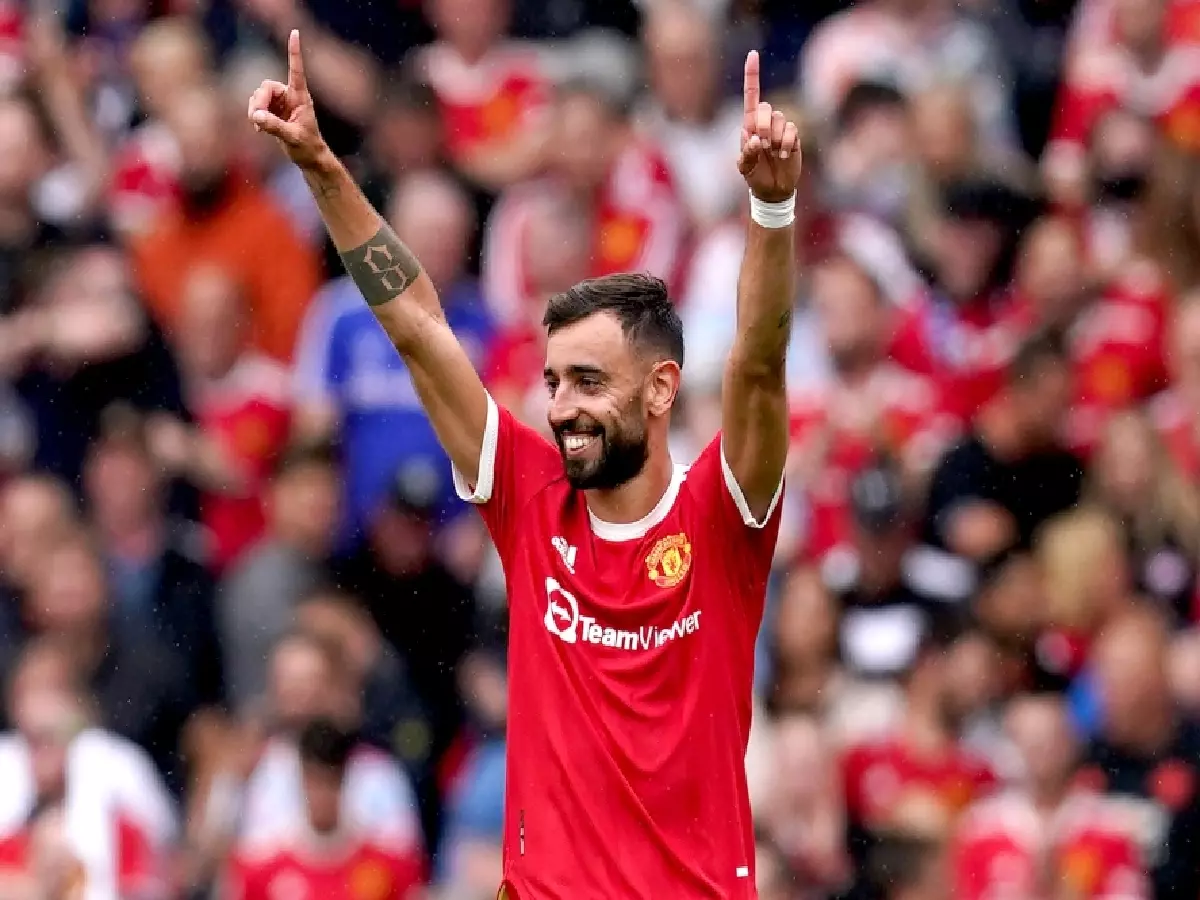 Bruno Fernandes Man Utd hat-trick Aug21