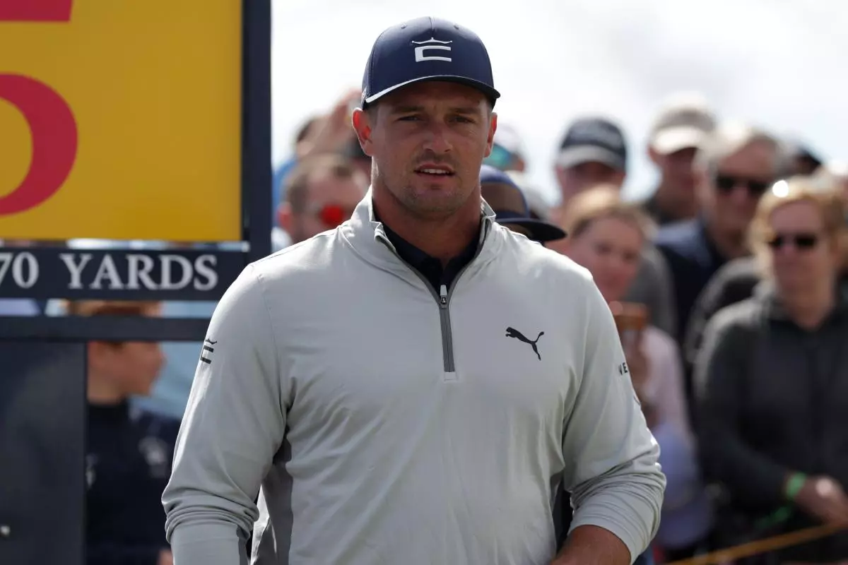 Bryson Dechambeau in action at the Open