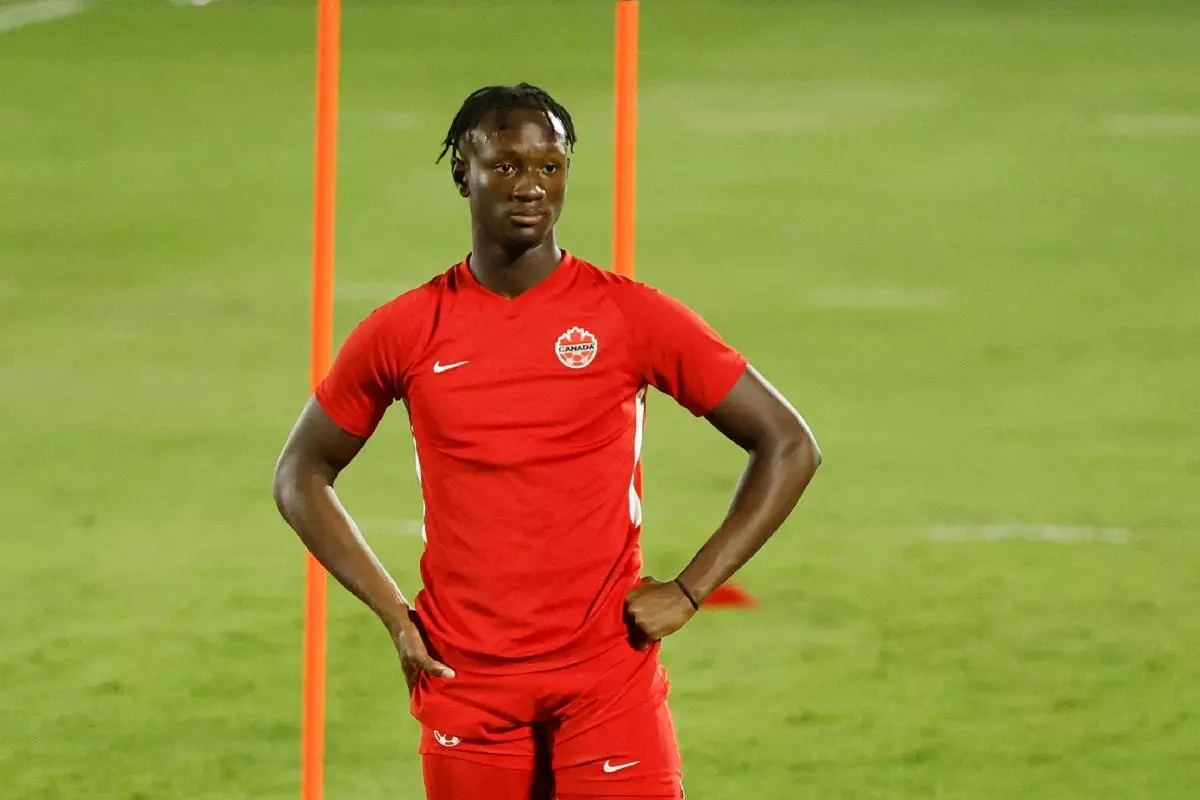 Canada's Ismael Kone during training