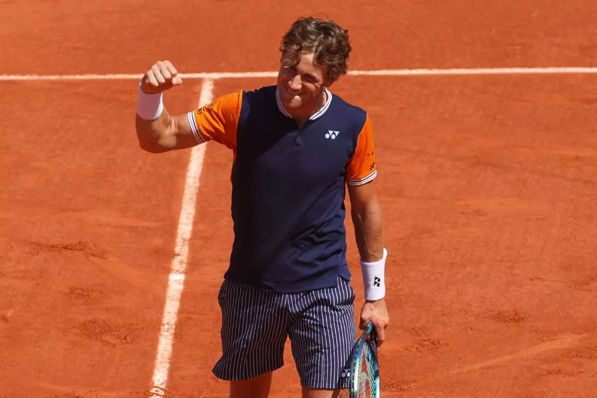 Casper Ruud of Norway celebrates