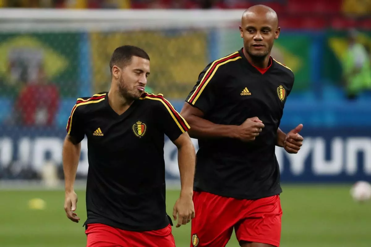 Eden Hazard and Vincent Kompany