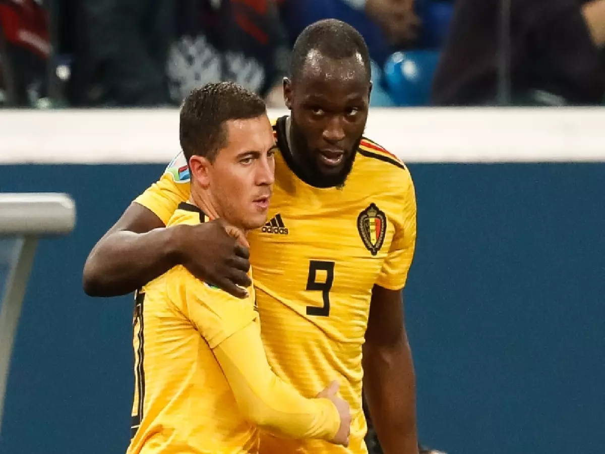 Eden Hazard and Romelu Lukaku Belgium Nov19