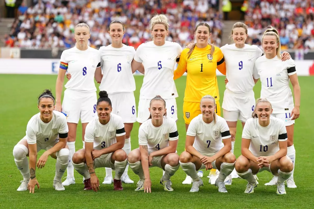 England before the women's international friendly match at Molineux