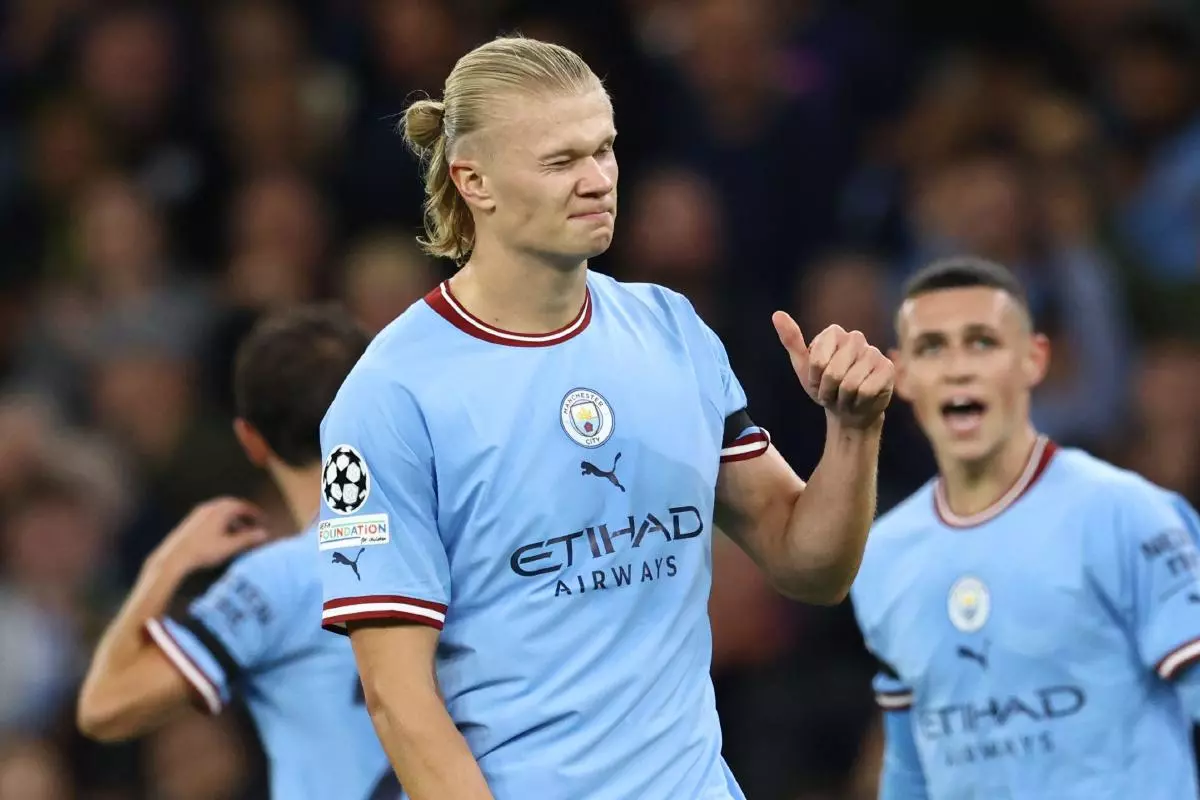 A wink from match winner Erling Haaland of Manchester City