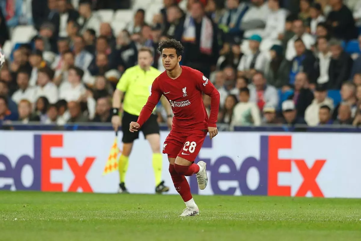 Fabio Carvalho playing for Liverpool, March 2023