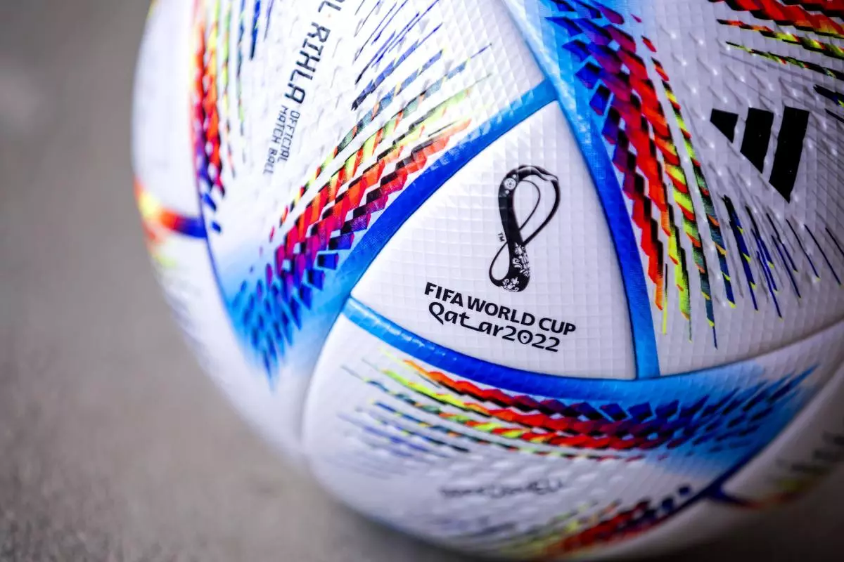The official match ball for the 2022 FIFA World Cup in Qatar.