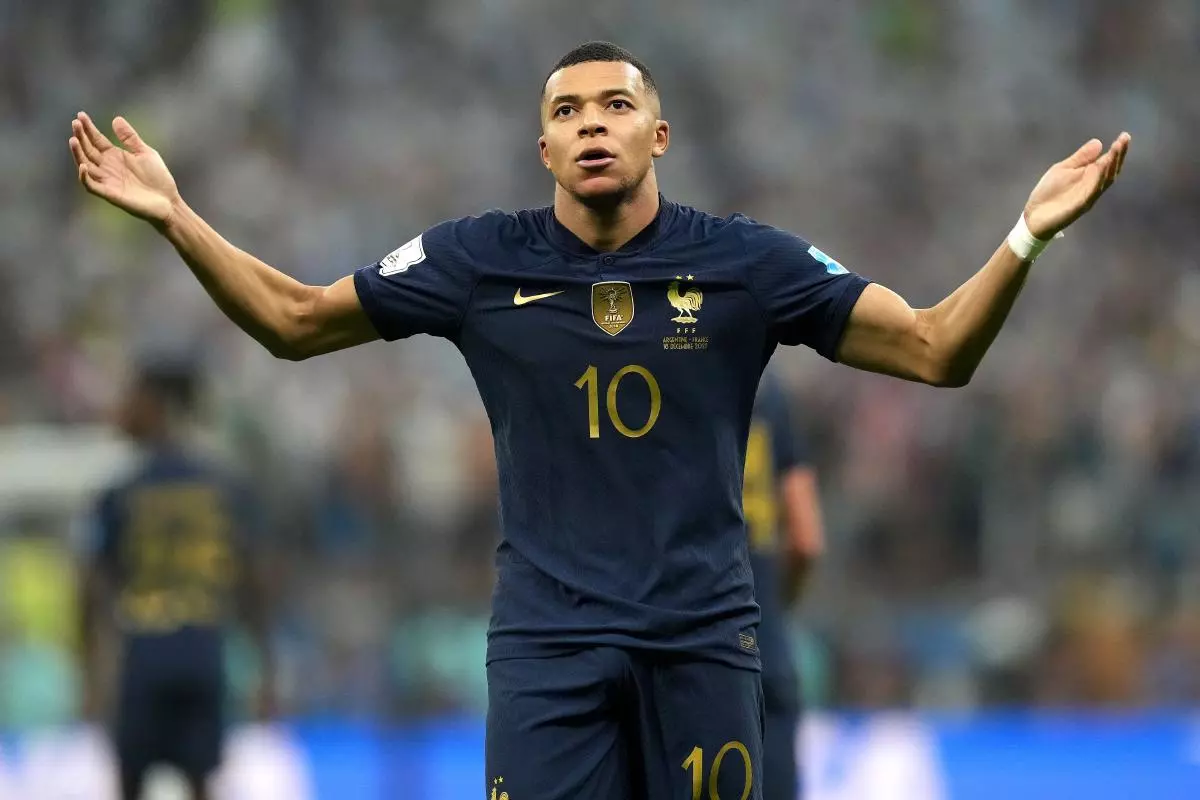 France's Kylian Mbappe celebrates scoring