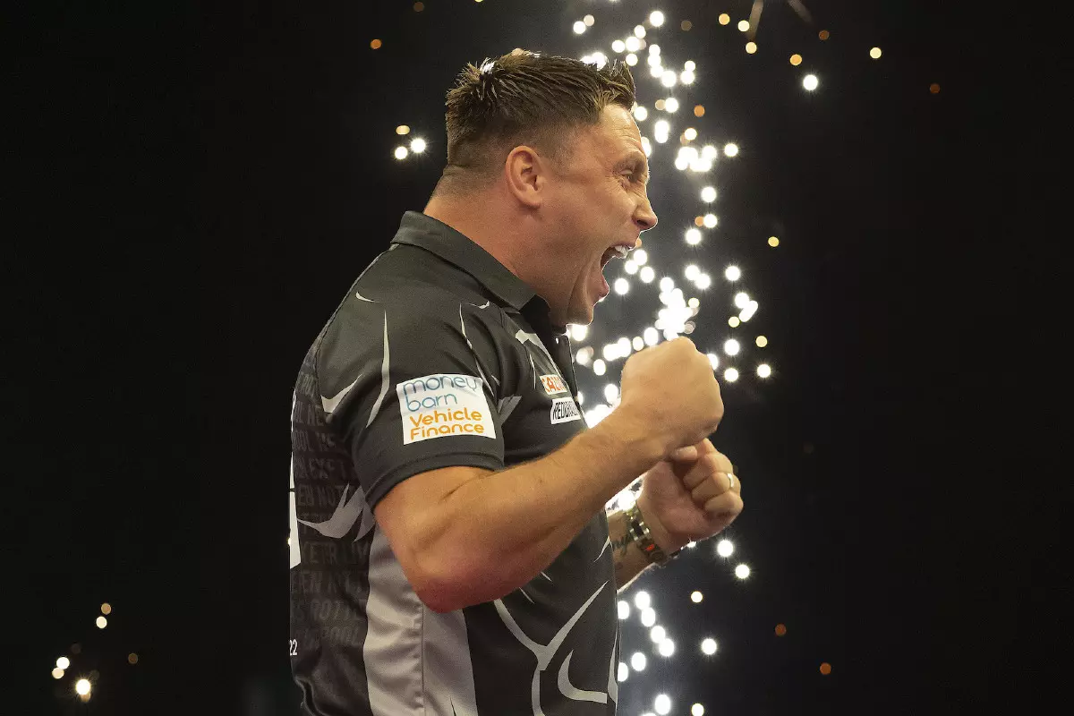 Gerwyn Price celebrates