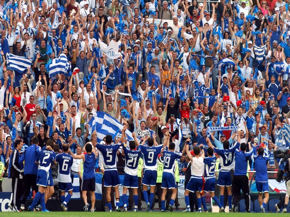 Greece opening game win over Portugal Jun04