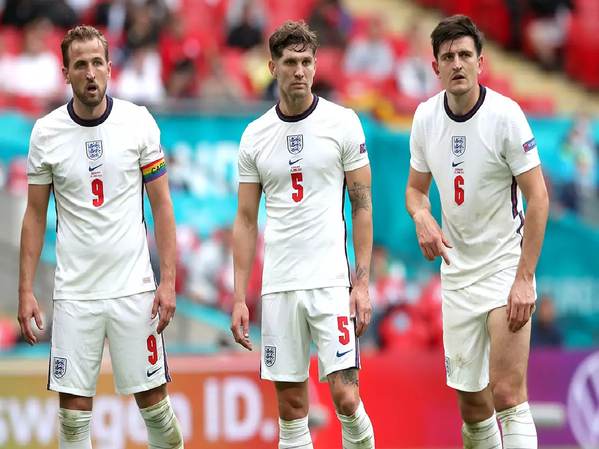 Harry Kane, John Stones, and Harry Maguire