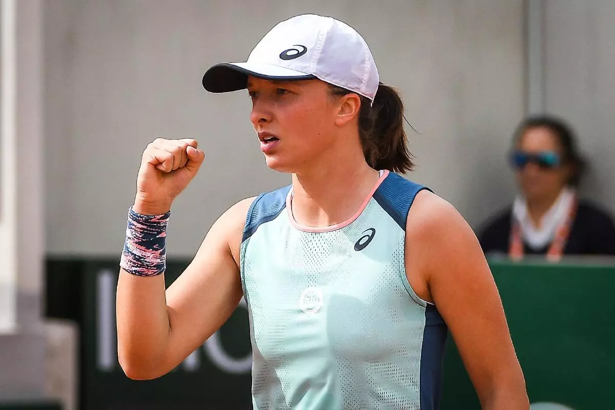 Iga Swiatek of Poand celebrates