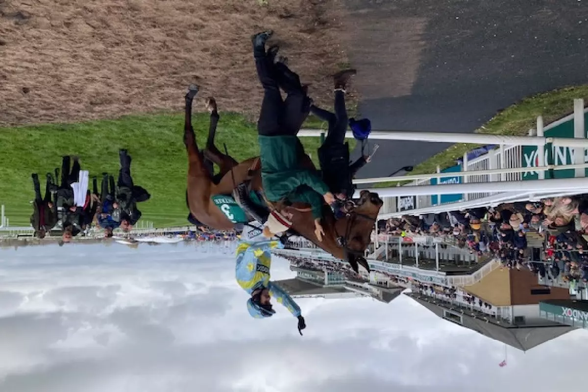 Millers Bank and Kielan Woods after winning the Manisfesto Novices' Chase at Aintree 2022