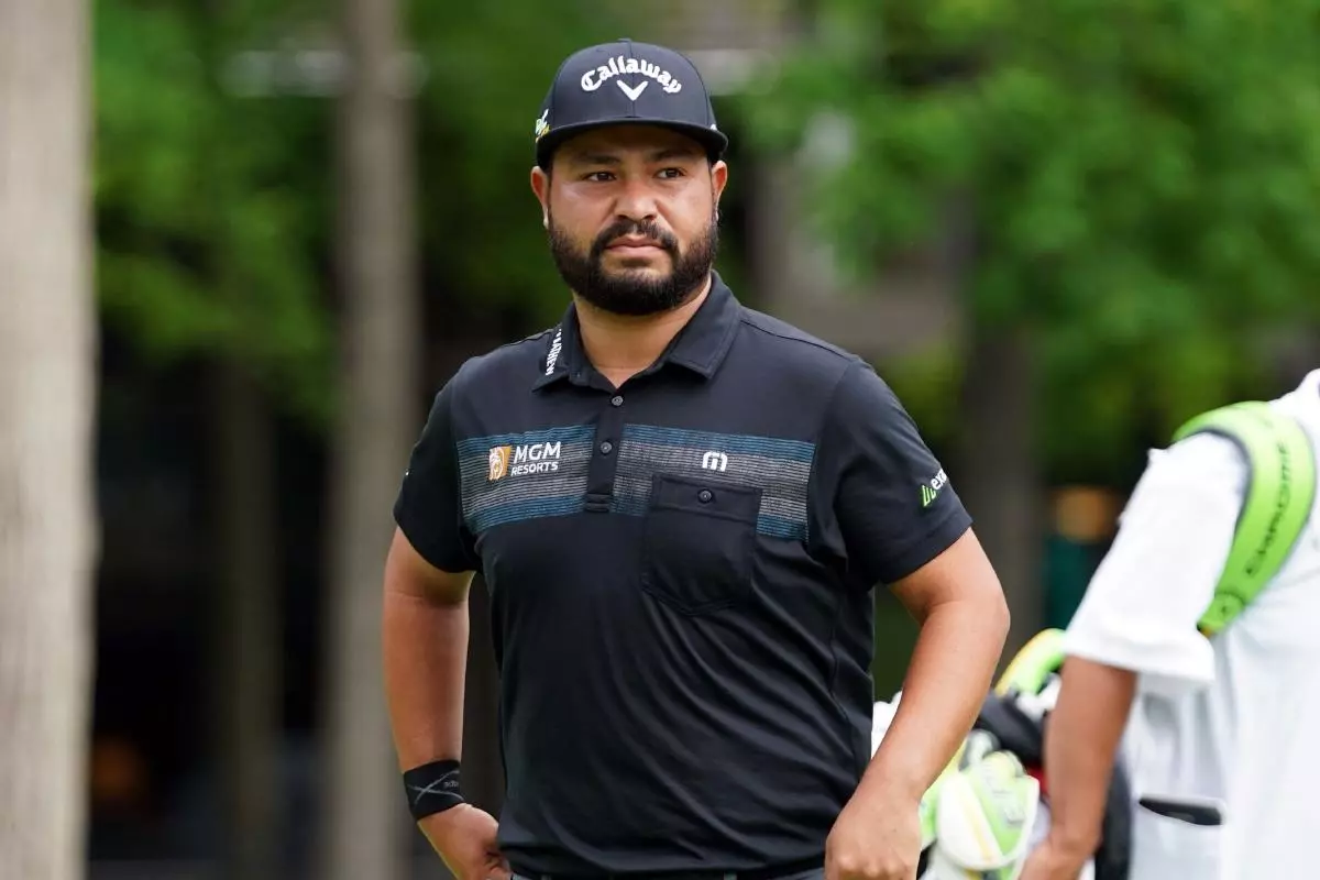 JJ Spaun looks on during the first round