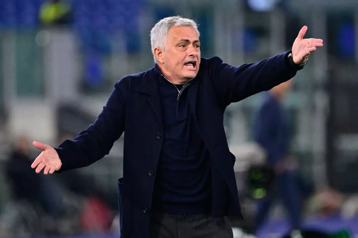 Jose Mourinho coach (AS Roma) during the UEFA Europa Conference League football match between AS Roma and Vitesse at The Olympic Stadium in Rome on March 17, 2022.