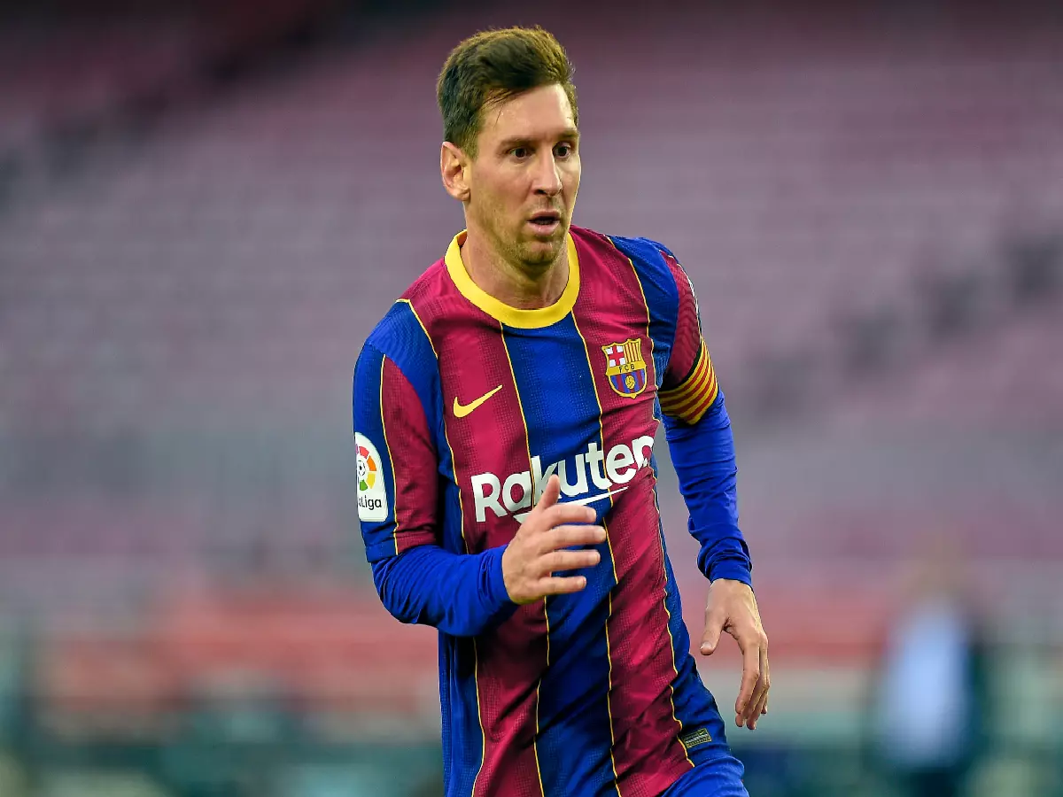 Lionel Messi in action with Barcelona
