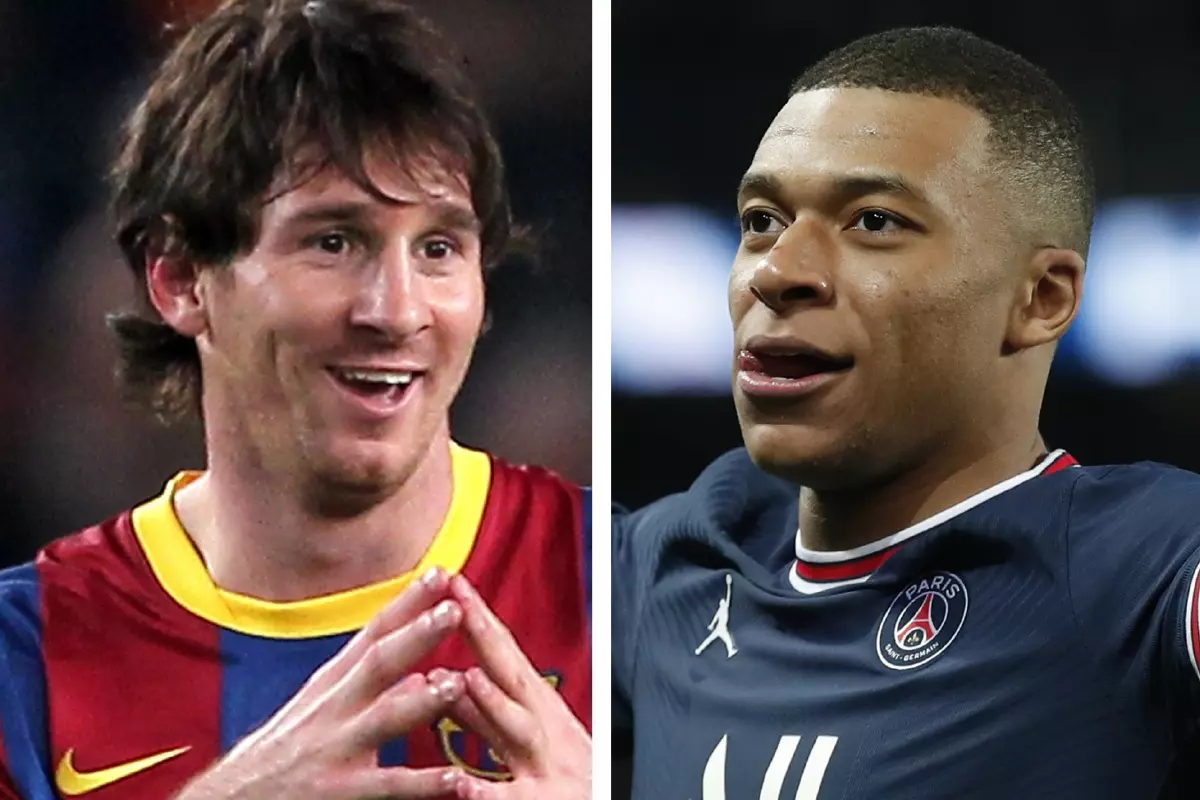 Lionel Messi and Kylian Mbappe, both at 23