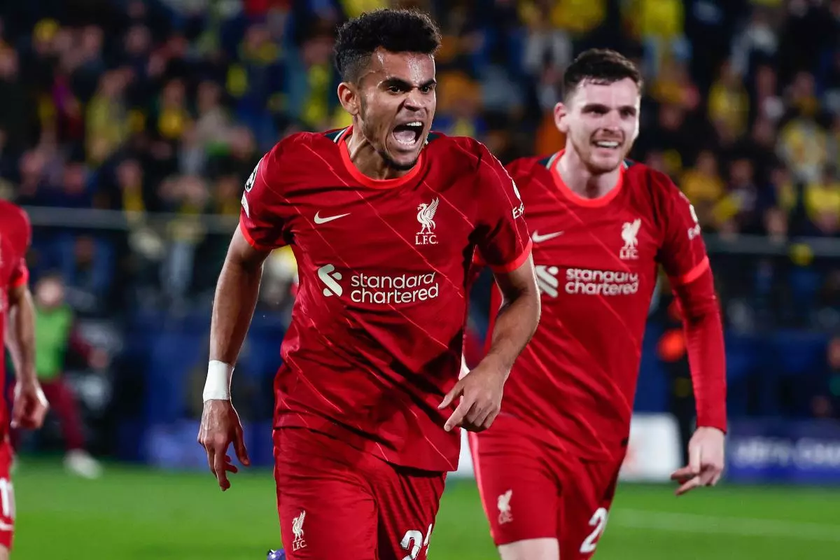 Luis Diaz celebrates for Liverpool