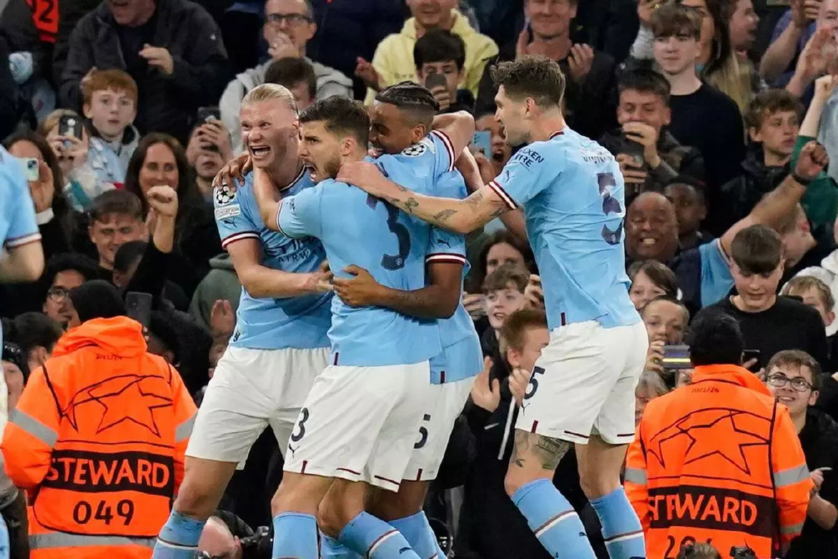 Manchester City celebrate 17 May 2023