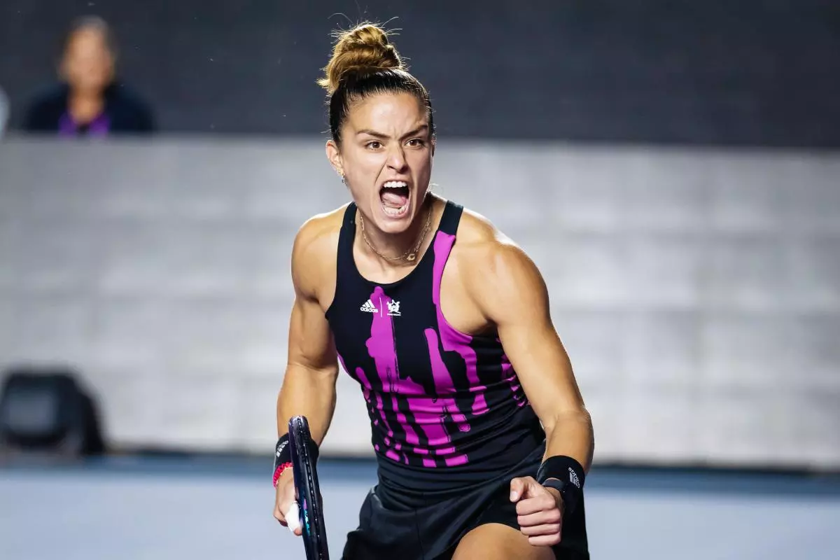 Maria Sakkari of Greece in action