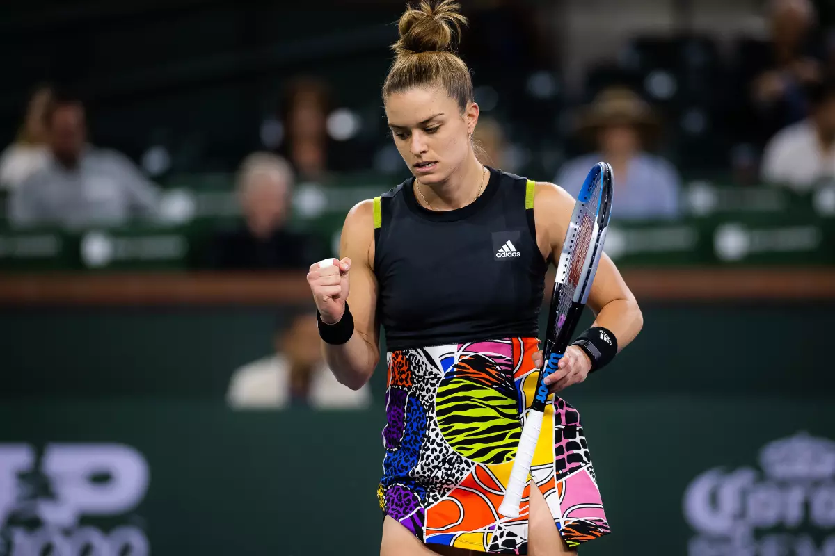 Maria Sakkari in action at Indian Wells