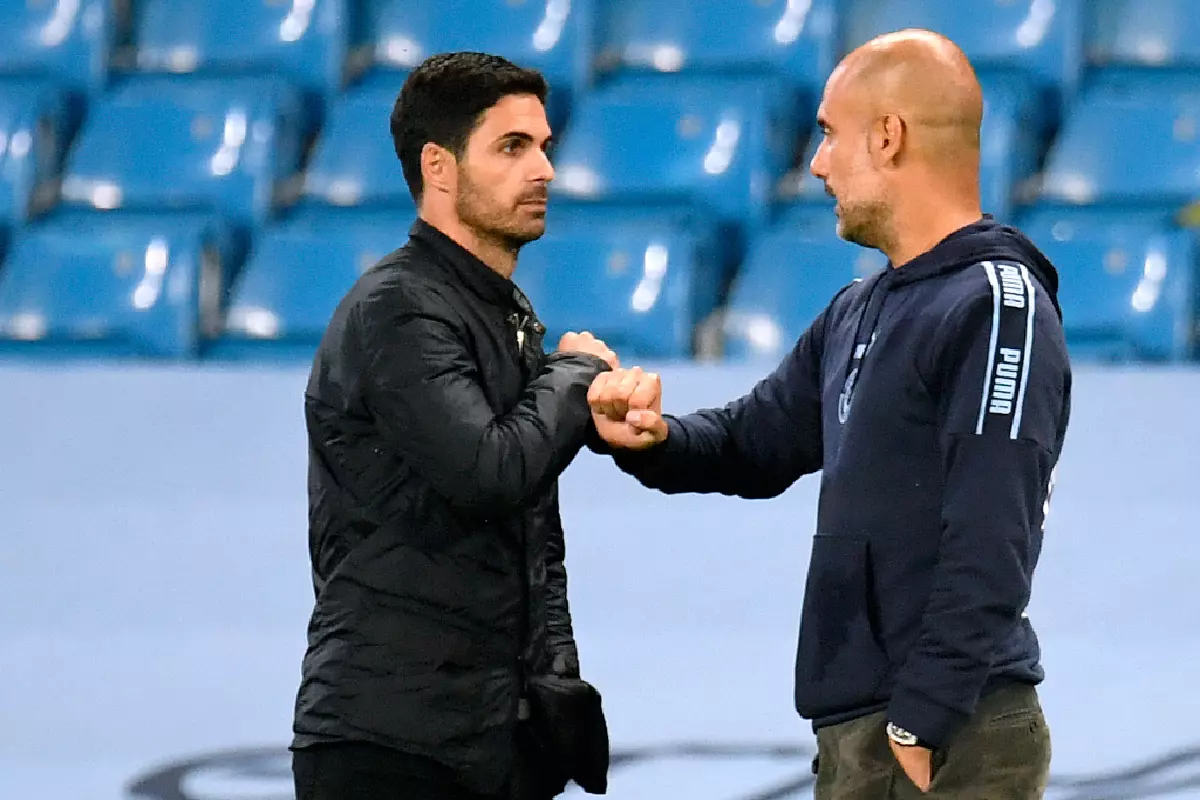 Mikel Arteta and Pep Guardiola Jan 2023