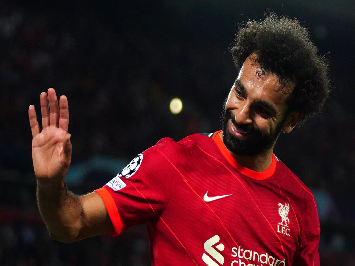 Mo Salah reacts in Champtions League