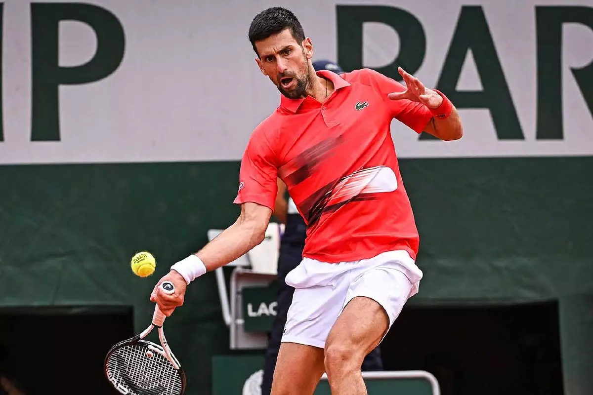 Novak Djokovic forehand French Open