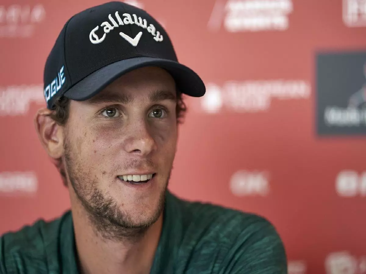  Thomas Pieters at the press meeting before the golf tournament Made in Denmark
