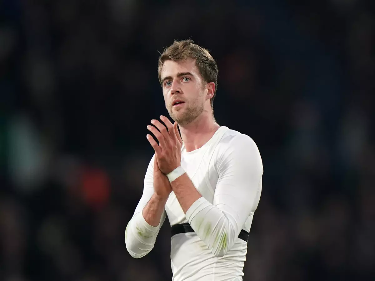 Patrick Bamford claps the fans after drawing to Brentford