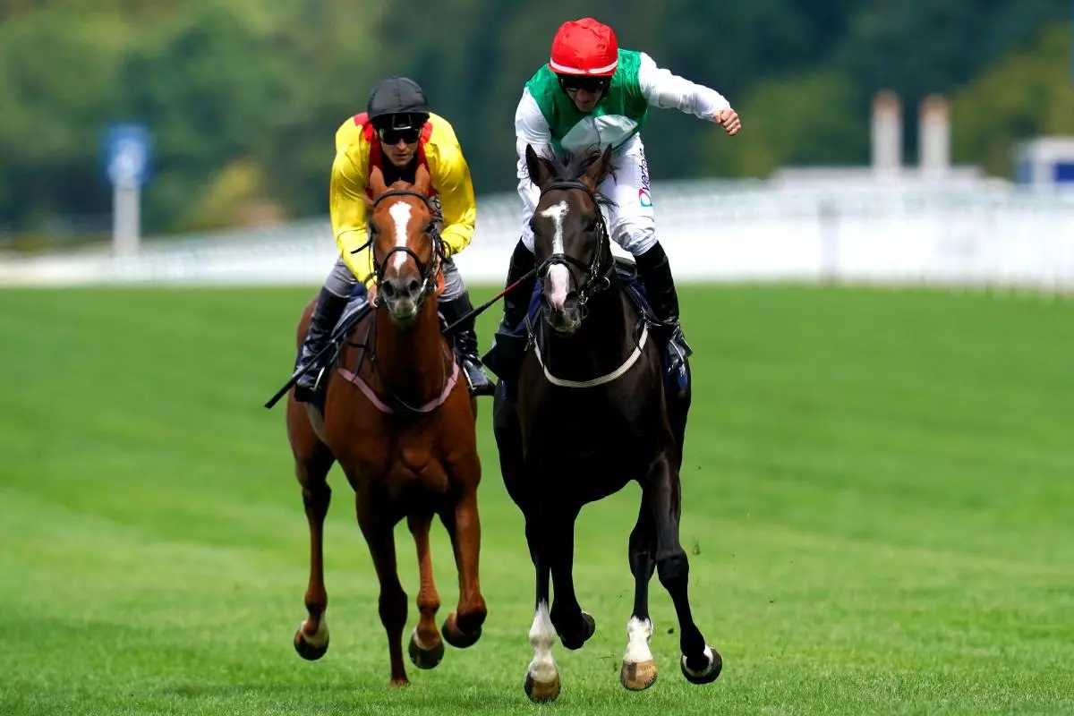 Jockey Patrick Joseph McDonald (right) celebrates on Pyledriver