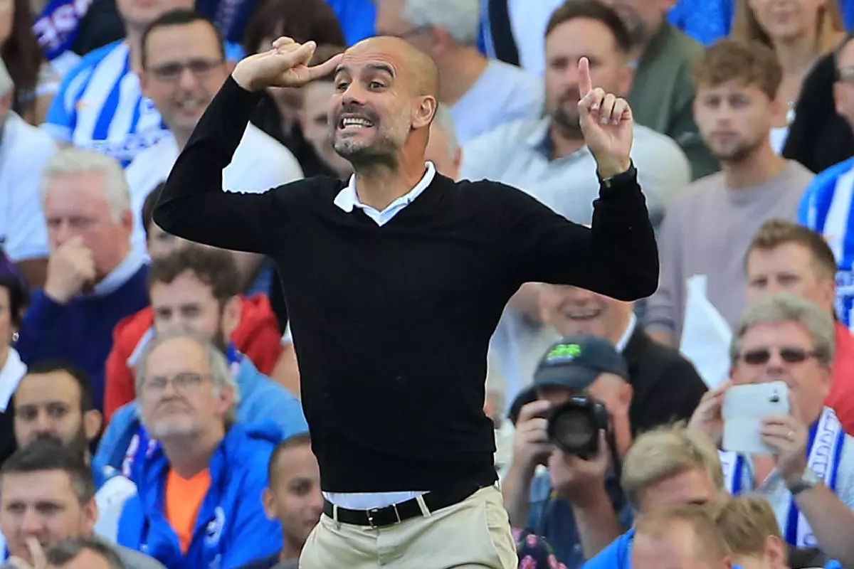 Pep Guardiola Man City Brighton smart casual