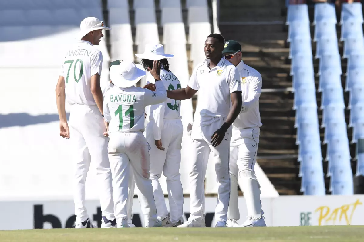 Kagiso Rabada Test celebration