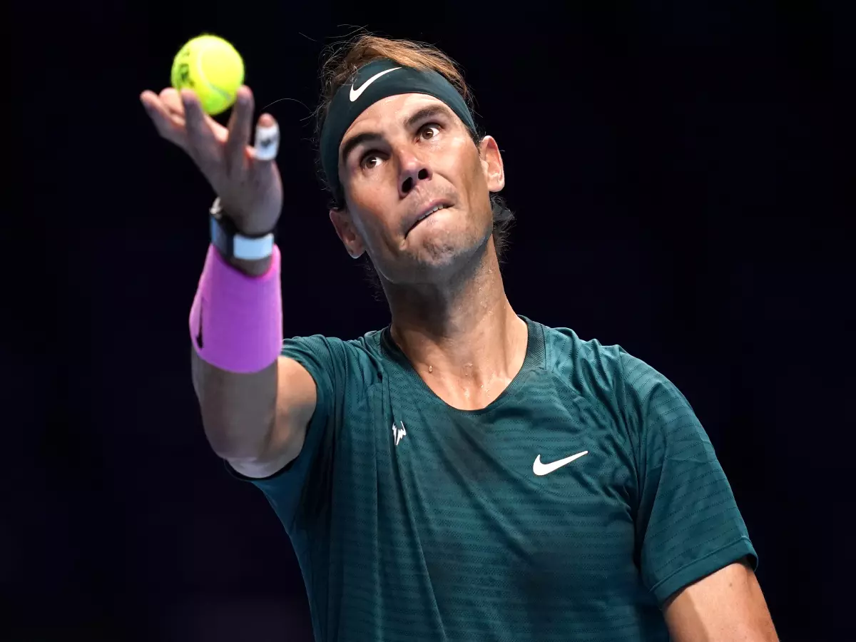 Rafael Nadal in action against Andrey Rublev during day one of the Nitto ATP Finals at The O2 Arena, London.