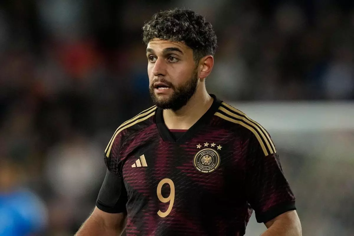 Reda Khadra playing for Germany U-21s