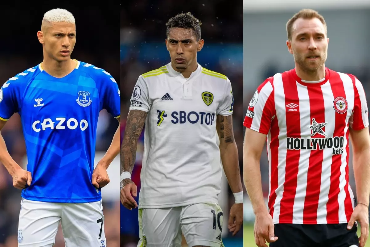 Richarlison, Raphinha and Christian Eriksen