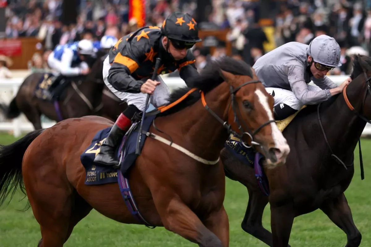 Rohaan ridden by Shane Kelly on their way to winning the Wokingham Stakes