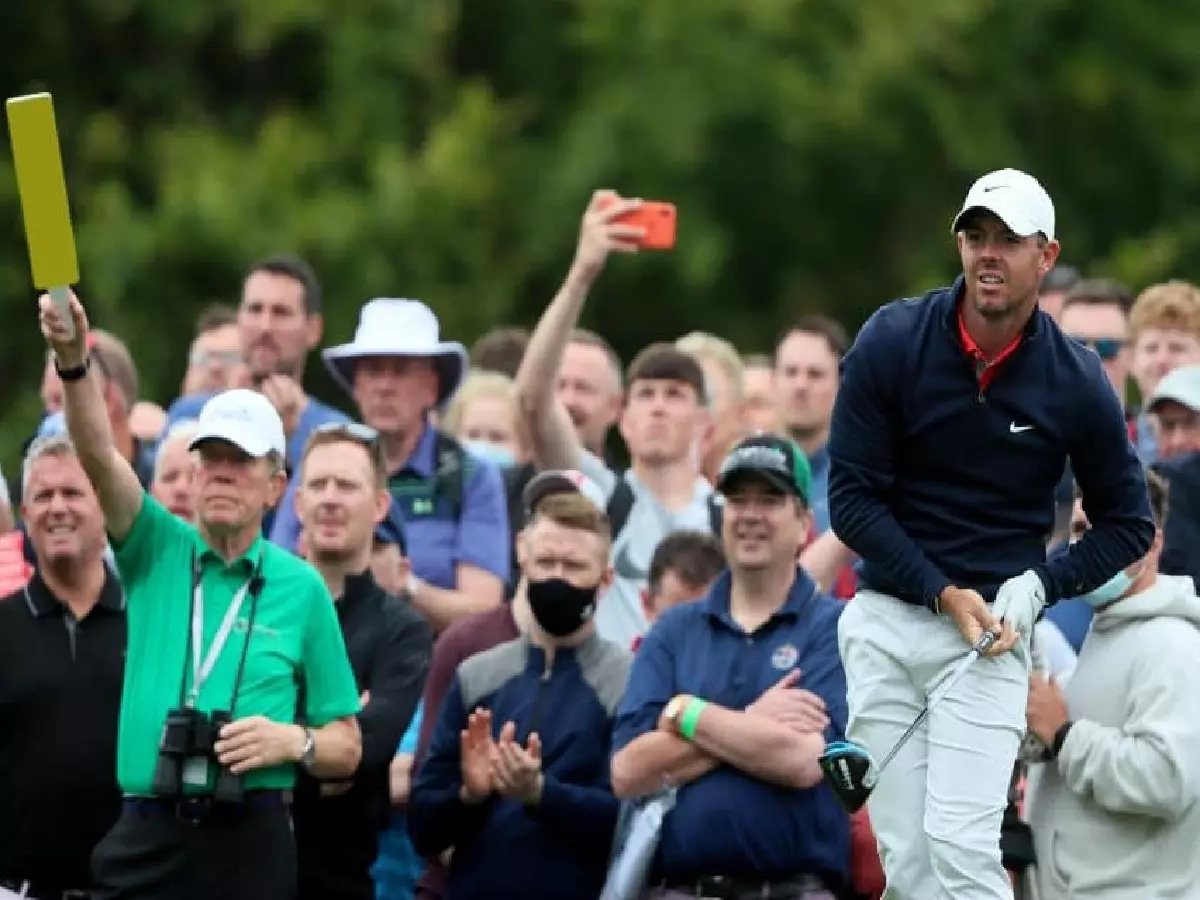 Rory McIlroy in action at the Irish Open