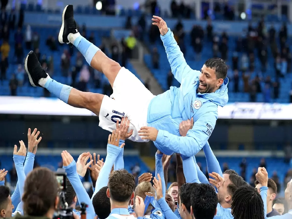 Sergio Aguero after his last match for Manchester City